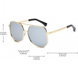 Aviator Aviator Sunglasses For Women Men Polarized Mirror Lens - Golden-silver - C618EHUZ2HO $25.44
