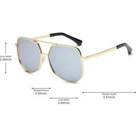 Aviator Aviator Sunglasses For Women Men Polarized Mirror Lens - Golden-silver - C618EHUZ2HO $9.47