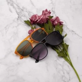 Butterfly Polarized Sunglasses Gradient Colorful Mirrored - Yellow - CX196HGL32X $16.96