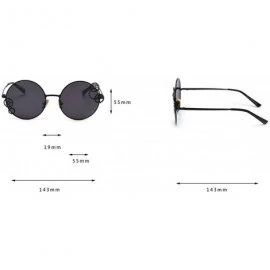 Oversized Trendy Round Sunglasses Women Metal Frame with Gear and Chain Shades UV Protection - C5 - CJ190O8TYYZ $22.32