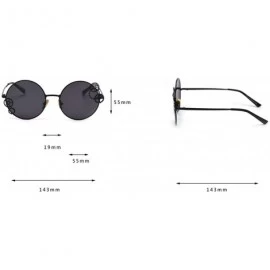 Oversized Trendy Round Sunglasses Women Metal Frame with Gear and Chain Shades UV Protection - C5 - CJ190O8TYYZ $14.06