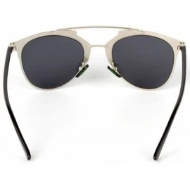 Aviator Fashion Women Full Metal Round Circle Mirror Driver Aviator Sunglasses 2012 - Gun Frame Black Lenses - CH12HP3HVWB $2...