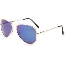 Aviator Polarized Aviator Sunglasses Mirrored Lens Classic Aviator Polarized Sunglasses Small - C118I62HGUW $35.18