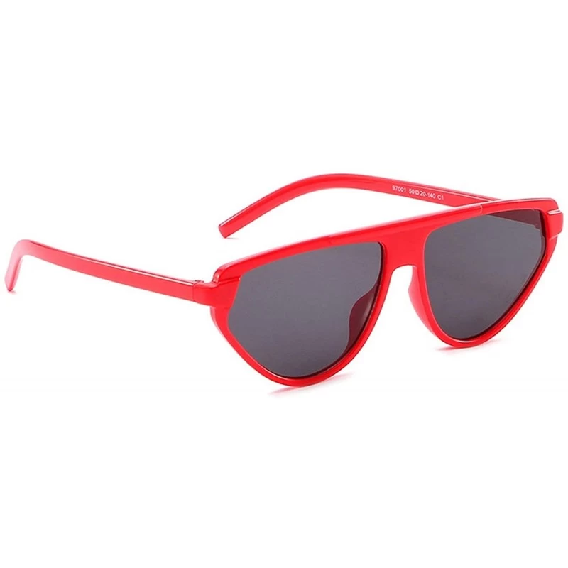 Cat Eye Classic Retro Designer Style Big Cat Eye Sunglasses for Women PC AC UV 400 Protection Sunglasses - Red Black - C418SZ...