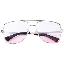 Oversized Unisex Men/Women Classic Round Oversized Sunglasses with 100% UV Protection - Blue on Pink - C119727N6HY $28.88