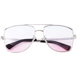 Oversized Unisex Men/Women Classic Round Oversized Sunglasses with 100% UV Protection - Blue on Pink - C119727N6HY $26.10