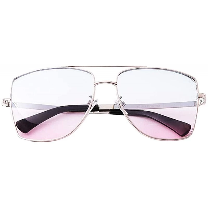 Oversized Unisex Men/Women Classic Round Oversized Sunglasses with 100% UV Protection - Blue on Pink - C119727N6HY $11.48