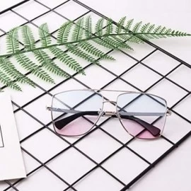 Oversized Unisex Men/Women Classic Round Oversized Sunglasses with 100% UV Protection - Blue on Pink - C119727N6HY $26.10