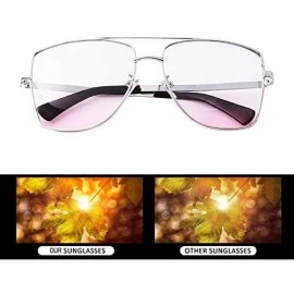 Oversized Unisex Men/Women Classic Round Oversized Sunglasses with 100% UV Protection - Blue on Pink - C119727N6HY $11.48