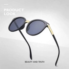 Cat Eye New Vintage Black Cat Eye Sunglasses Women Fashion Brand Designer Mirror Cateye Sun Glasses UV400 - Purple - C918W0GL...