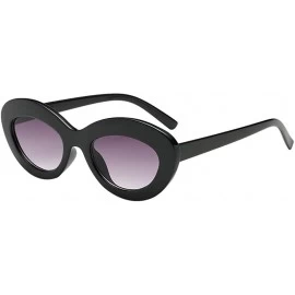 Oversized Women Men Sunglasses-Vintage Cat Eye Oval Shape Big Frame Sunglasses Eyewear - B - CH18GEE20NN $16.75