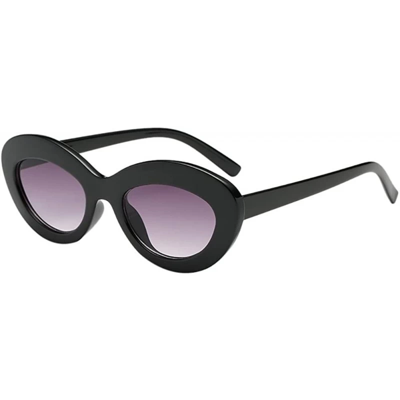Oversized Women Men Sunglasses-Vintage Cat Eye Oval Shape Big Frame Sunglasses Eyewear - B - CH18GEE20NN $16.75
