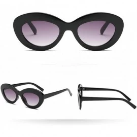 Oversized Women Men Sunglasses-Vintage Cat Eye Oval Shape Big Frame Sunglasses Eyewear - B - CH18GEE20NN $16.75