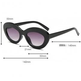 Oversized Women Men Sunglasses-Vintage Cat Eye Oval Shape Big Frame Sunglasses Eyewear - B - CH18GEE20NN $6.83