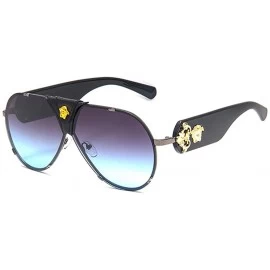 Aviator Pilot Sunglasses for women Mirrored Lens Women's Medusa Sunglasses Men Driving Snglasses UV400 Protection - Blue - C7...