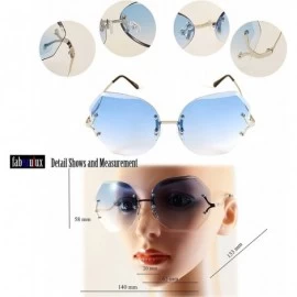 Rimless Women's Oversize Rimless Sunglasses New Design 62mm Gradient Lens A012 - Silver/ Purple Grey Gradient - CC185CSUSTR $...