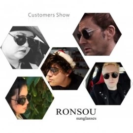 Oversized Steampunk Style Round Vintage Polarized Sunglasses Retro Eyewear UV400 Protection Matel Frame - CU18NCNLRQL $24.92