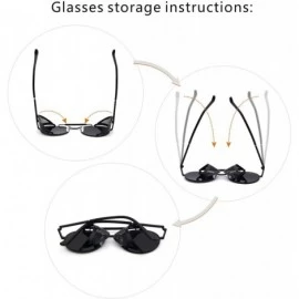 Oversized Steampunk Style Round Vintage Polarized Sunglasses Retro Eyewear UV400 Protection Matel Frame - CU18NCNLRQL $11.97