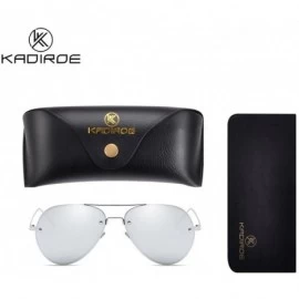 Rimless Aviator Full Color Mirror Metal Rimless Frame Sunglasses Clear Lens Fashion sunglasses - C1 - CL18DUCHSZL $27.59