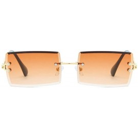 Rimless Hip Hop Rimless Sunglasses Women Men Rectangular Sun Glasses Sunglass Streetwear Eyewear - Blue Pink - CZ18Y5CAKCC $2...