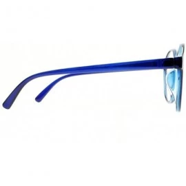 Oval Women Stylish Big Flower Oval Frame Reading Glasses Comfortable Rx Magnification - Blue - CQ1860ERQ3G $9.31