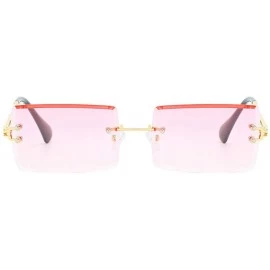 Rimless Hip Hop Rimless Sunglasses Women Men Rectangular Sun Glasses Sunglass Streetwear Eyewear - Blue Pink - CZ18Y5CAKCC $2...