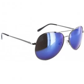 Sport Classic Tear Drop Aviator Sunglasses Flash Mirror Lens - Gunmetal - C412HHSL1TD $18.05