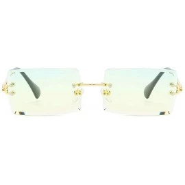 Rimless Hip Hop Rimless Sunglasses Women Men Rectangular Sun Glasses Sunglass Streetwear Eyewear - Blue Pink - CZ18Y5CAKCC $5...