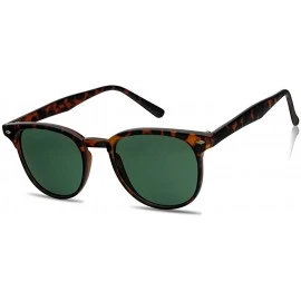 Square Sunglass Stop - Vintage Inspired Horned Rim Round P-3 Unisex Sunglasses (Tortoise - Classic Green Lens) - CA1272Q8M7J ...