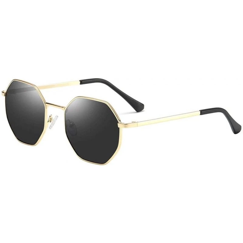 Aviator Glasses Round Frame Sunglasses for Men Women Fashion Large Metal Aviator Mirror UV400 Lens - Gold - CZ18RETN97D $83.66