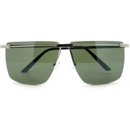 Square Unique Designer Fashion Rimless Square Flat Top Sunglasses - Silver - CI11S7P8O23 $19.44