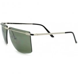 Square Unique Designer Fashion Rimless Square Flat Top Sunglasses - Silver - CI11S7P8O23 $11.87