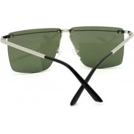 Square Unique Designer Fashion Rimless Square Flat Top Sunglasses - Silver - CI11S7P8O23 $19.44