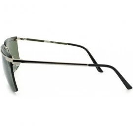 Square Unique Designer Fashion Rimless Square Flat Top Sunglasses - Silver - CI11S7P8O23 $19.44