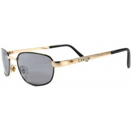 Rectangular Vintage 80s 90s Urban Fashion Mens Gold Rectangle Sunglasses - CQ18024U5LN $28.29