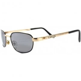 Rectangular Vintage 80s 90s Urban Fashion Mens Gold Rectangle Sunglasses - CQ18024U5LN $12.86