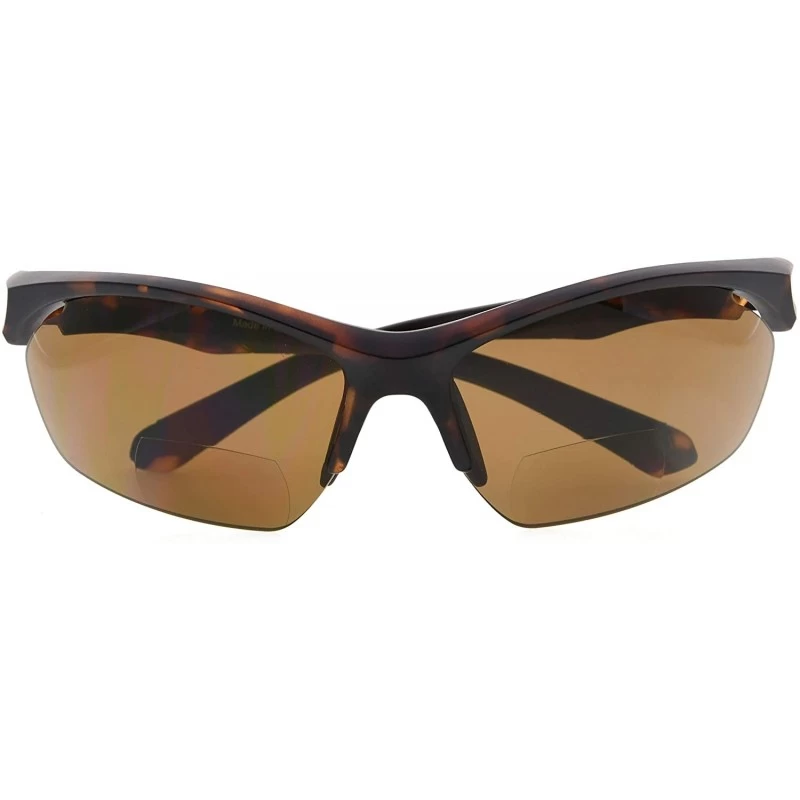 Sport Retro Mens Womens Sports Half-Rimless Bifocal Sunglasses - Matte Tortoise - CZ189AI063N $24.05