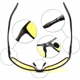 Sport Night Driving Glasses HD Polarized Anti-Glare Lenses Reduced Eye Strain Men Women - Black-2 - C418022MOMZ $50.00