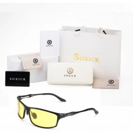 Sport Night Driving Glasses HD Polarized Anti-Glare Lenses Reduced Eye Strain Men Women - Black-2 - C418022MOMZ $50.00