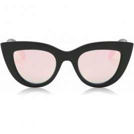 Square Retro Vintage Cateye Sunglasses for Women Plastic Frame Mirrored Lens SJ2939 - CJ12N7303GS $9.76