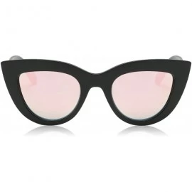 Square Retro Vintage Cateye Sunglasses for Women Plastic Frame Mirrored Lens SJ2939 - CJ12N7303GS $19.78