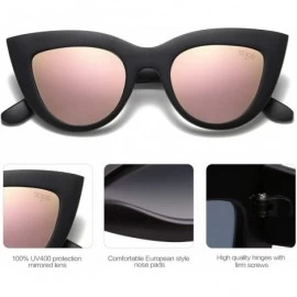 Square Retro Vintage Cateye Sunglasses for Women Plastic Frame Mirrored Lens SJ2939 - CJ12N7303GS $9.76