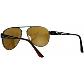 Aviator Designer Fashion Aviator Sunglasses Metal Frame Unisex Aviators - Gunmetal (Brown) - CW189OI6T79 $12.36