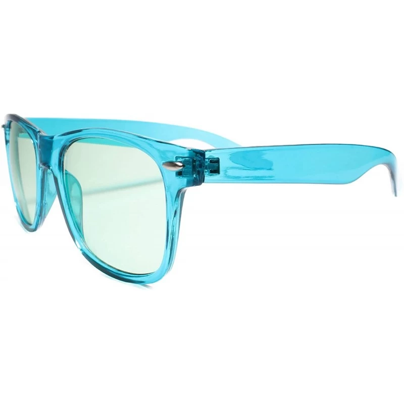 Square Men or Women Classic Vintage 90s Horn Rimmed Retro Style Sun Glasses - C318URIKHK6 $12.11