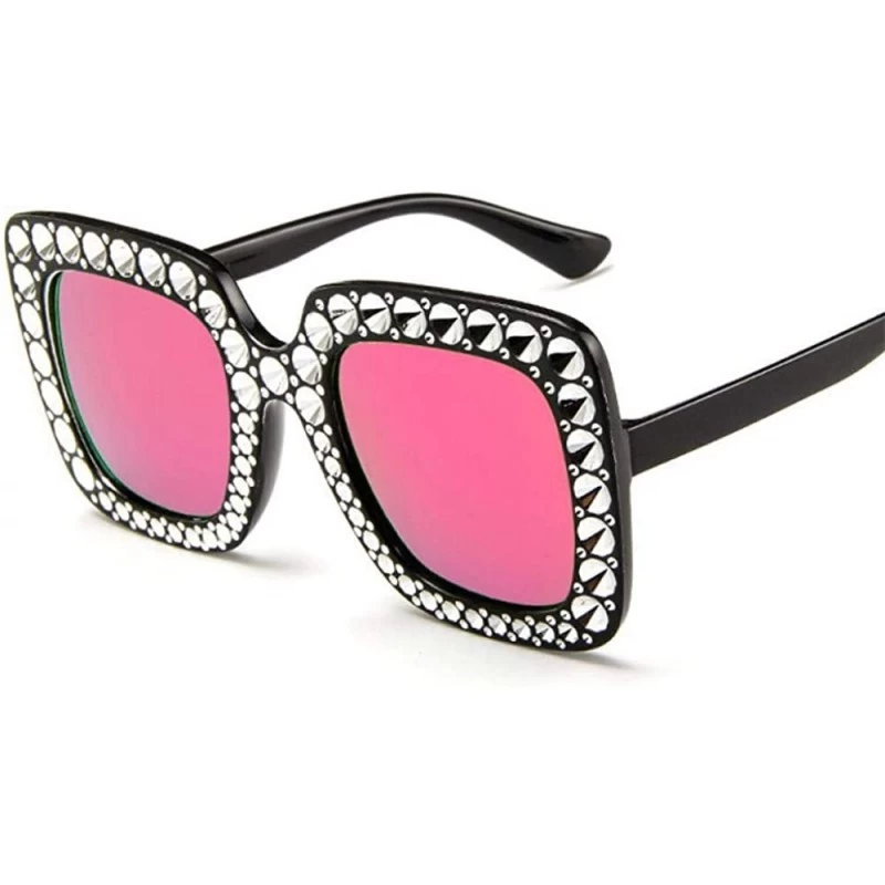 Aviator 2019 Sunglasses Women Square Large Frame Classic Vintage Outdoor T Black Gray - Black Pink - C918Y2OZ3XE $9.11