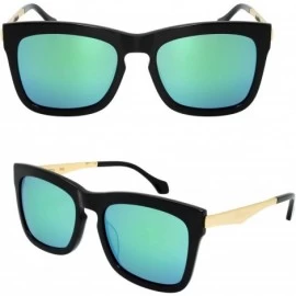 Oval Trendy Fashion Handmade Acetate Square Sunglasses with Quality UV CR39 Lens Gift Pakcage Included - CU18RDE38MC $30.89