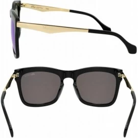 Oval Trendy Fashion Handmade Acetate Square Sunglasses with Quality UV CR39 Lens Gift Pakcage Included - CU18RDE38MC $77.22