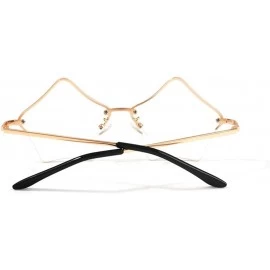 Oversized Super Cute Star Shape Rimless Sunglasses Metal Frame Transparent Candy Color Eyewear - Clear - CS18GUHU42C $9.48