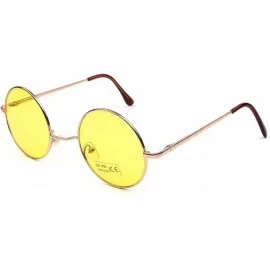 Round Women's SJT-TZ Colored Tinted Lens Retro Metal Round Sunglasses - Yellow - CR12D7YCF23 $19.85