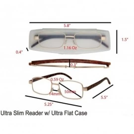 Rectangular Ultra Slim Reading 0.59 Oz Glasses with Ultra Flat Cases 1.16 Oz R2299MLS - CH12GOFCE9B $34.72